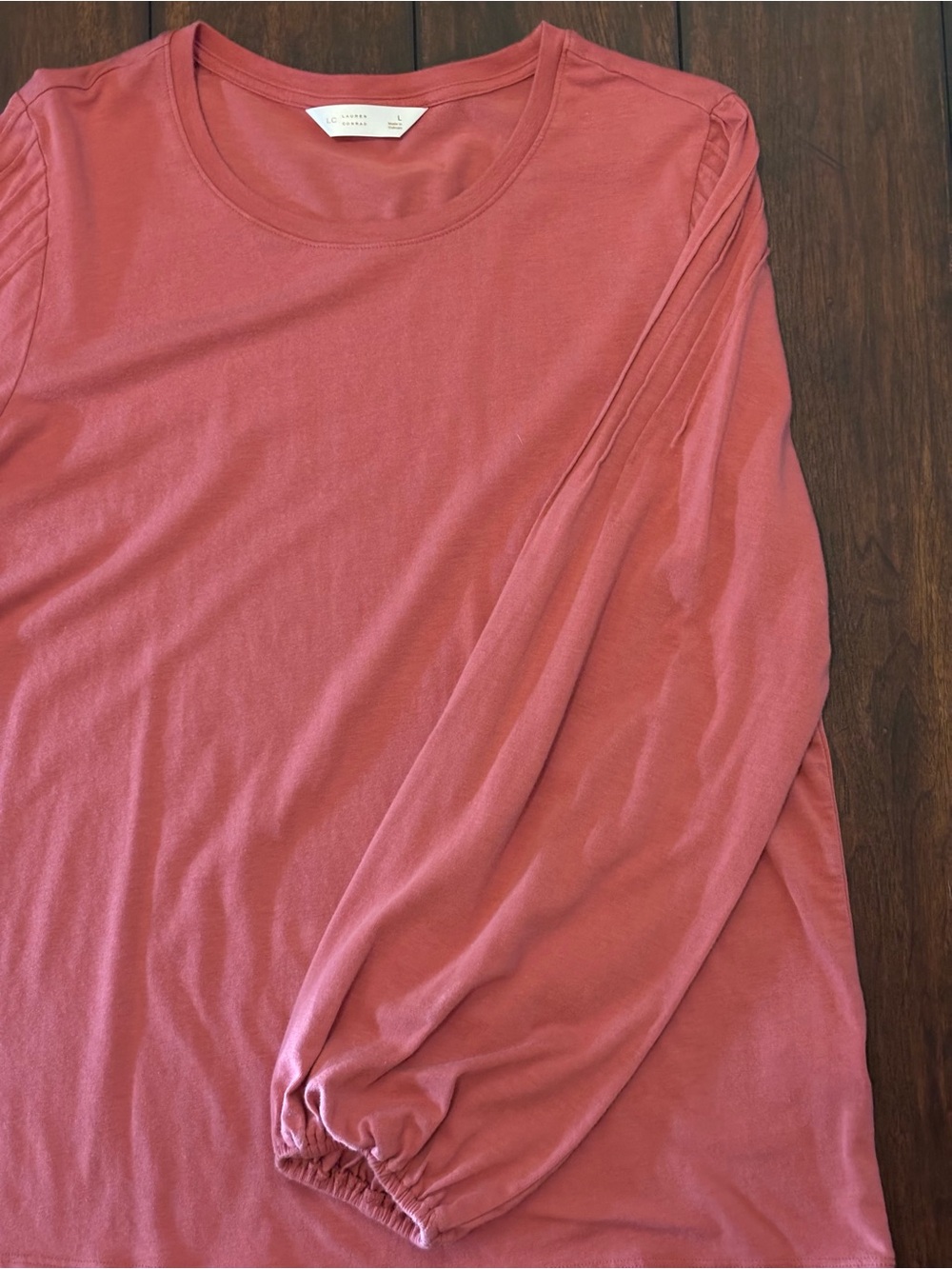 LC Lauren Conrad Dusty Rose Pleated Long-Sleeve Top - Women’s Size Large - Picture 13 of 13